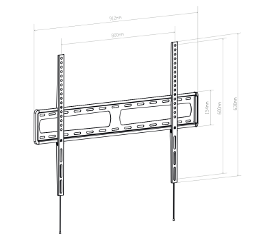 Preview: HAGOR BL Fixed 800 - Flache TV-Wandhalterung